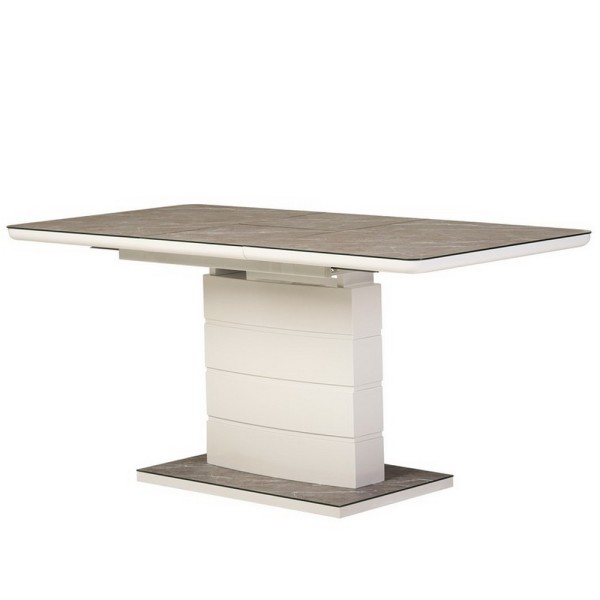 Стіл TM-49 білий кварц 120-160 см – Розкладний стіл для кухні