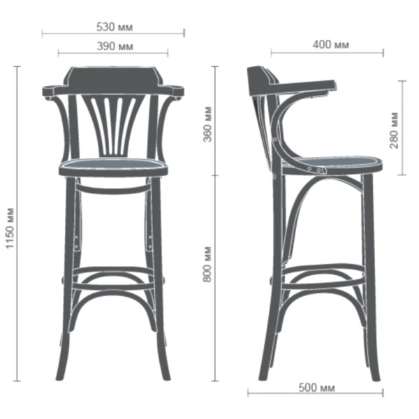 Барний стілець Ірландський з масиву бука