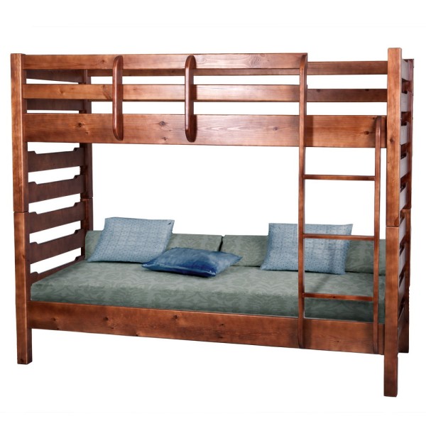 Двох'ярусне ліжко Троя з натурального дерева