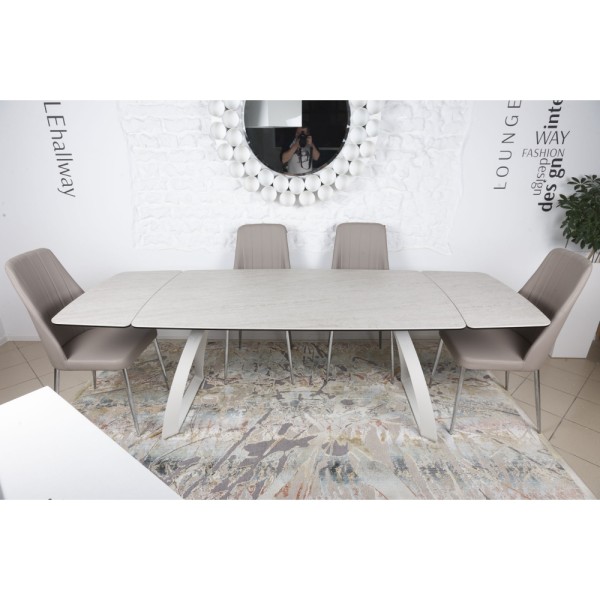 Стіл London бежевий (кераміка) – сучасний розкладний стіл для вашої кухні