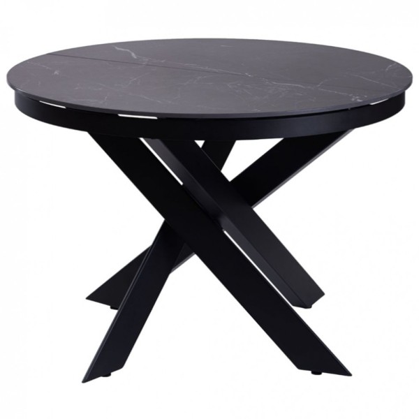 Стіл Moon Black Marble d-110 см - стильний розкладний стіл для кухні