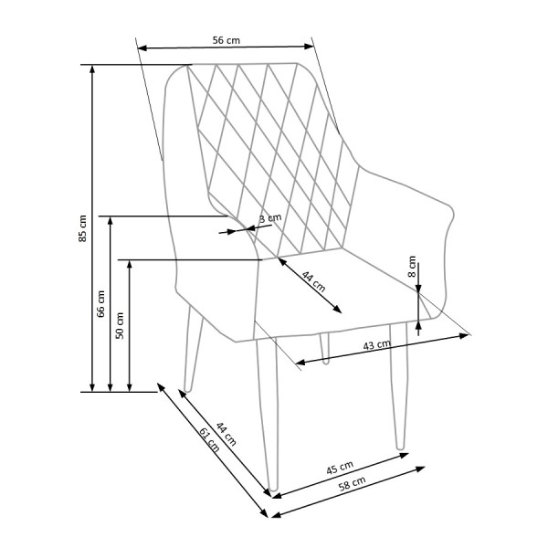 Стілець K-287 з підлокітниками – стиль і комфорт для вашого інтер'єру