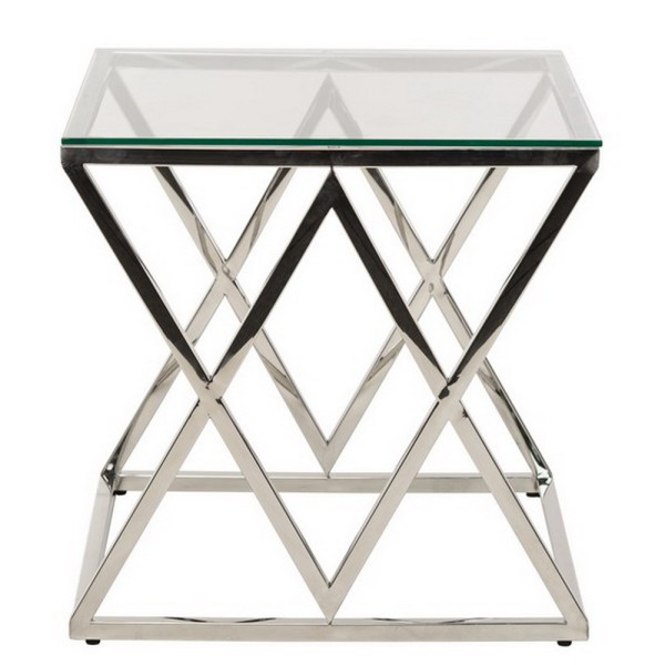 Кавовий стіл CD-2 з хромованого металу та гартованого скла