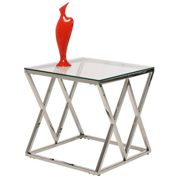 Кавовий стіл CD-2 з хромованого металу та гартованого скла