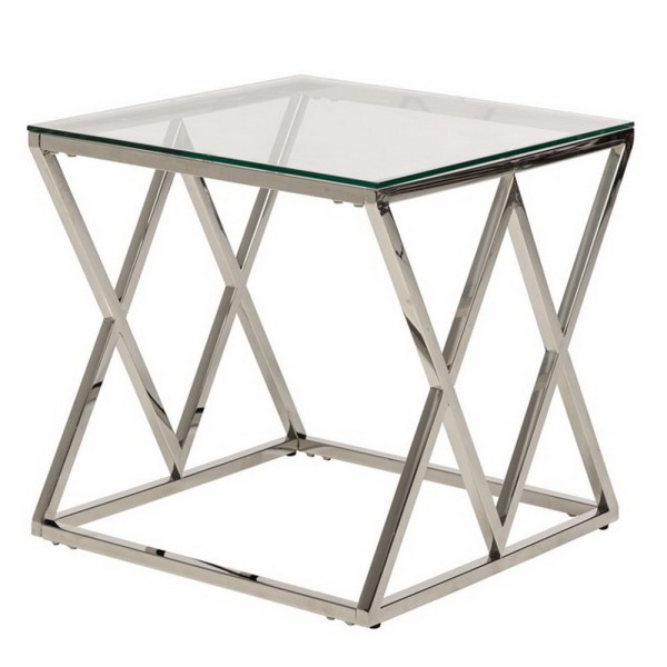 Кавовий стіл CD-2 з хромованого металу та гартованого скла