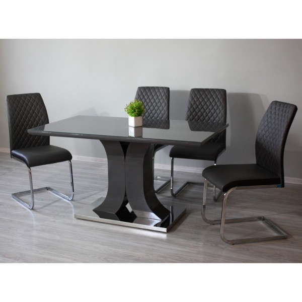 Стіл Carolina Dark Grey Gloss 80х140 см