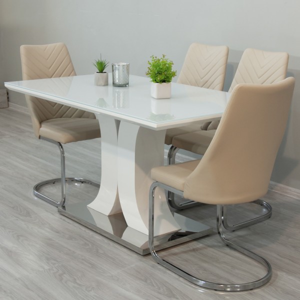 Стіл Carolina White Gloss 80х140 см