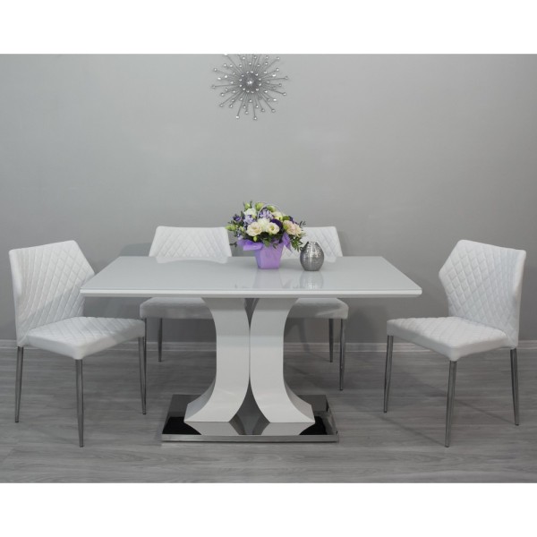 Стіл Carolina White Gloss 80х140 см