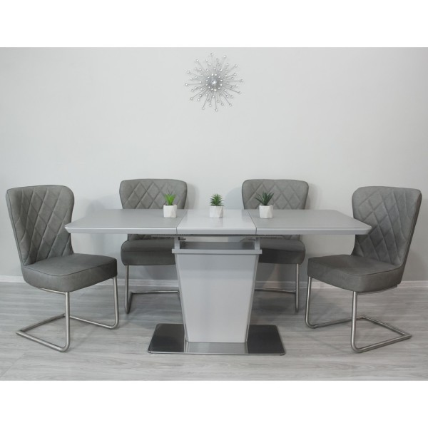 Стіл Dallas Light grey satin 120-160 см