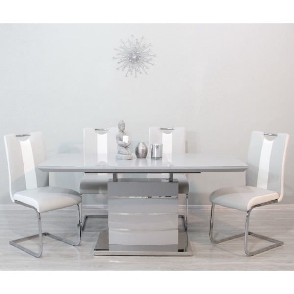 Стіл Houston Light Grey Gloss 120-160 см - стильний та практичний стіл для вашої кухні