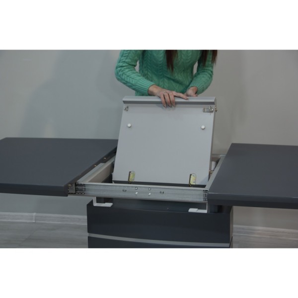 Стіл Houston Satin dark grey 120-160 см