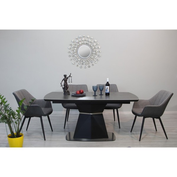 Стіл Diamante Black Ceramic 160-200 см