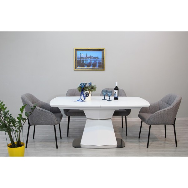 Стіл Diamante White Satin 160-210 см