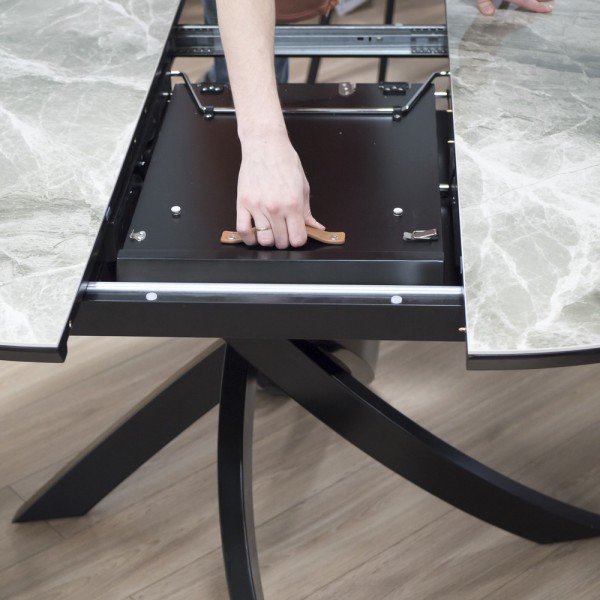 Стіл Caezar Grey Gloss Ceramic C20 (d-120 см) – стиль та зручність для вашої кухні