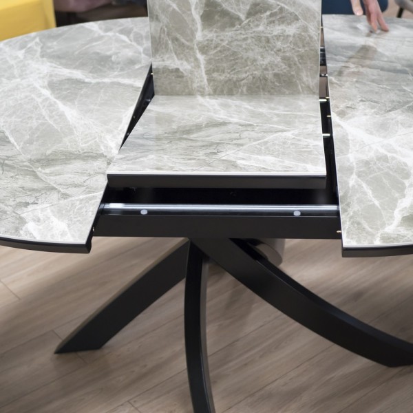 Стіл Caezar Grey Gloss Ceramic C20 (d-120 см) – стиль та зручність для вашої кухні