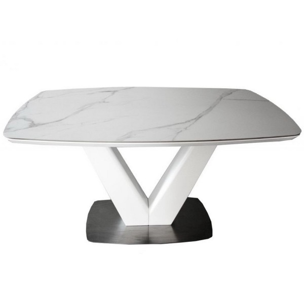 Стіл California White Matt Ceramic ZH01 80х140 см – Сучасний стіл для кухні