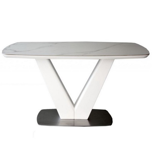 Стіл California White Matt Ceramic ZH01 80х140 см – Сучасний стіл для кухні