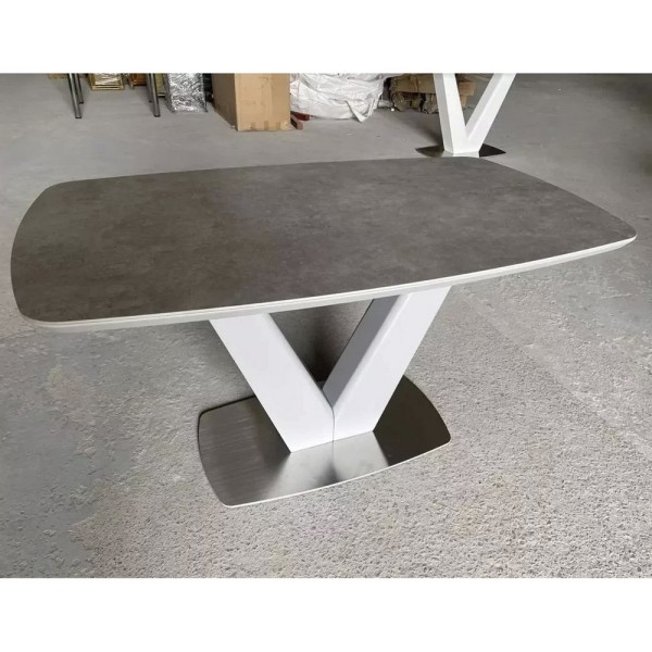 Стіл California Light Grey Satin Ceramic HY04 140 см — розкладний стіл для кухні