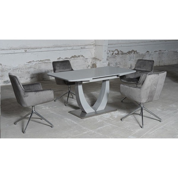 Стіл Arizona Light Grey Satin – розкладний стіл для кухні