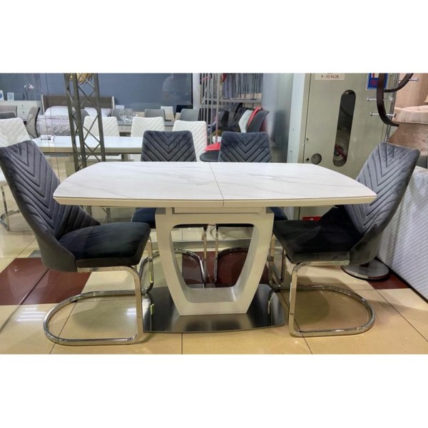 Стіл Arizona White Gloss Ceramic HY03 120-160 см – Розкладний стіл для кухні