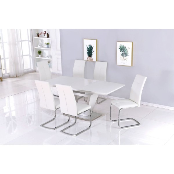 Стіл Seattle White Satin 140-180 см