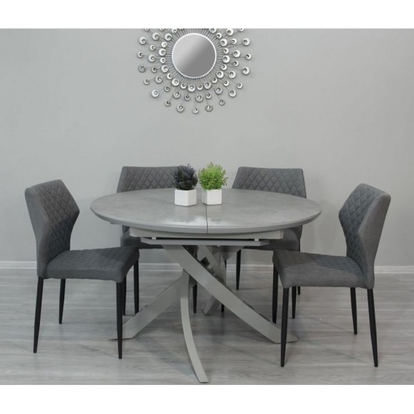 Стіл Caezar Grey Matt Ceramic HY04 — сучасний розкладний стіл для кухні