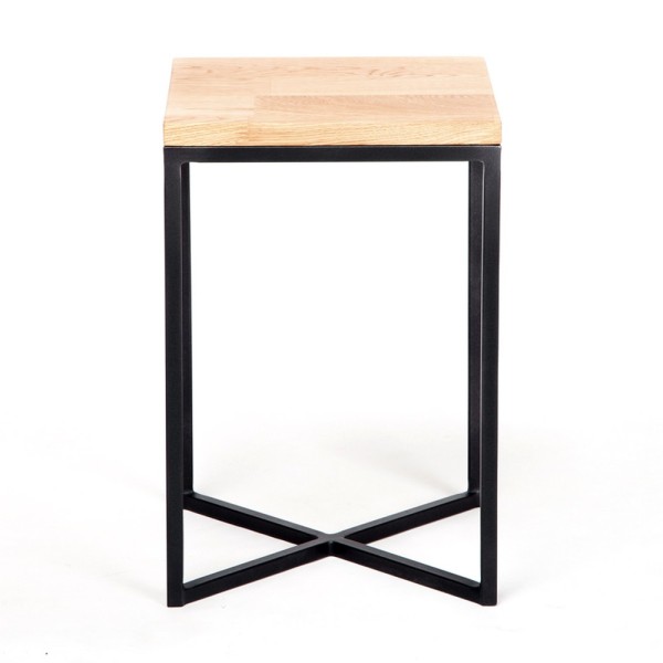 Табуретка Альмео з дуба та металу у стилі лофт