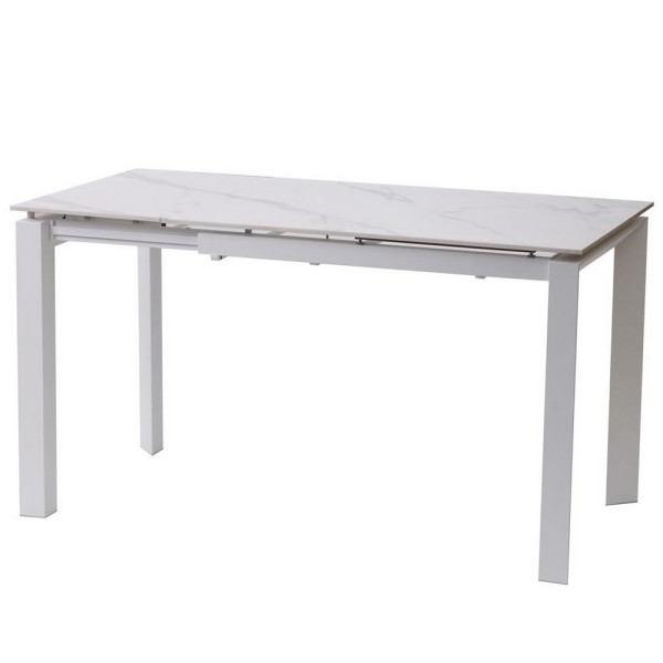 Стіл Bright White Marble 102-142 см — Розкладний стіл для кухні