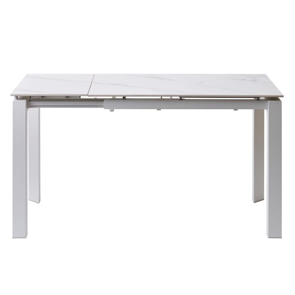 Стіл Bright White Marble 102-142 см — Розкладний стіл для кухні