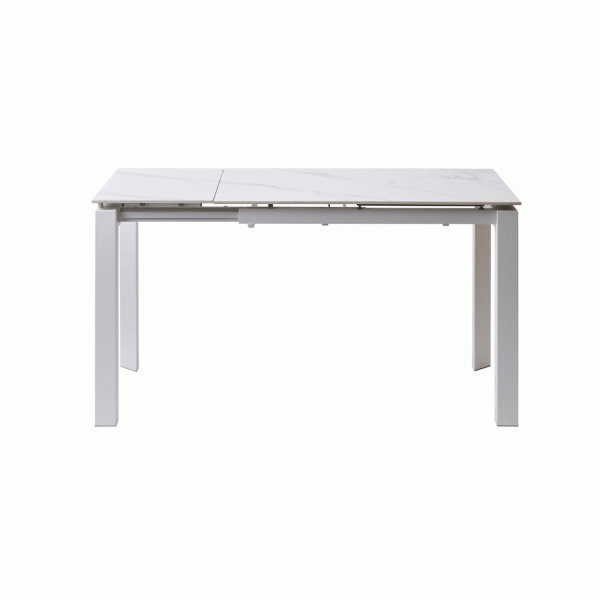Стіл Bright White Marble 102-142 см — Розкладний стіл для кухні