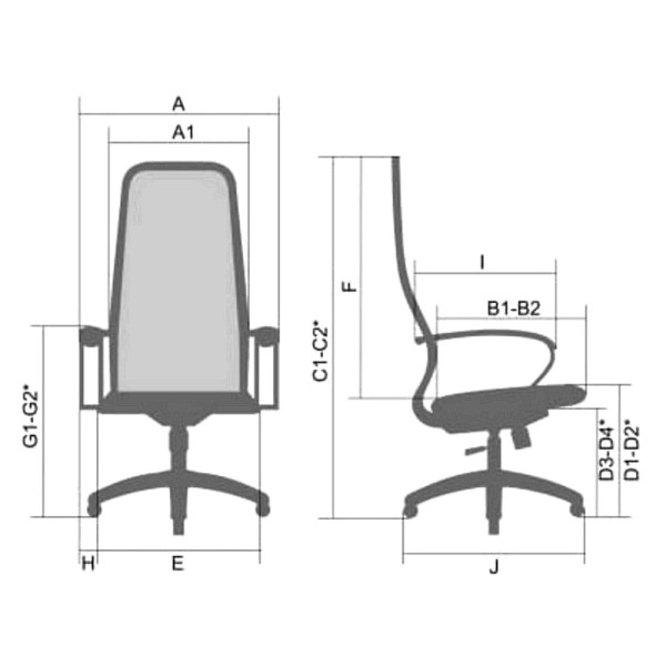 Крісло комп'ютерне Metta SU-BK-8