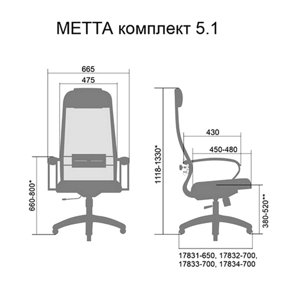 Крісло комп'ютерне Metta комплект 5.1