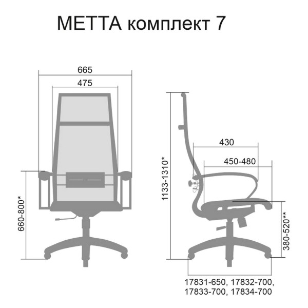 Крісло комп'ютерне Metta комплект 7 для офісу та дому