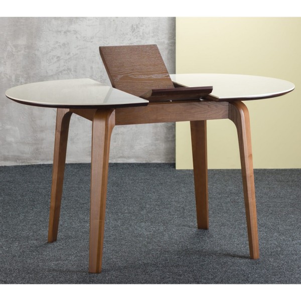 Стіл Спейс круглий скляний розкладний