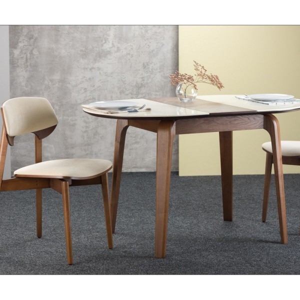 Стіл Спейс круглий скляний розкладний