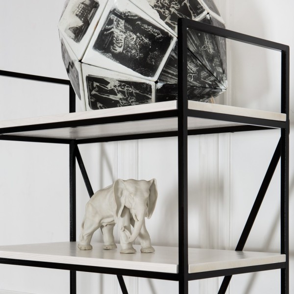 Стелаж drom09 – металевий стелаж для вітальні в стилі лофт