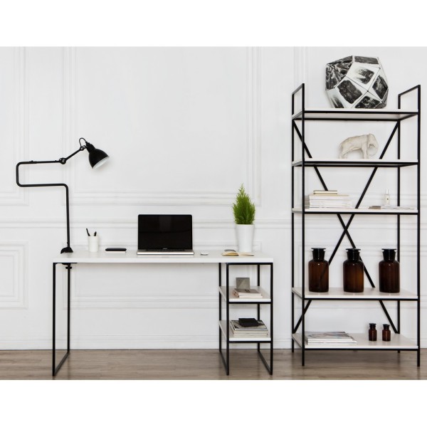 Стелаж drom09 – металевий стелаж для вітальні в стилі лофт