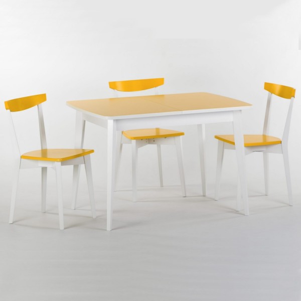 Стіл Турін скляний – Розкладний стіл для кухні з ясена та скла