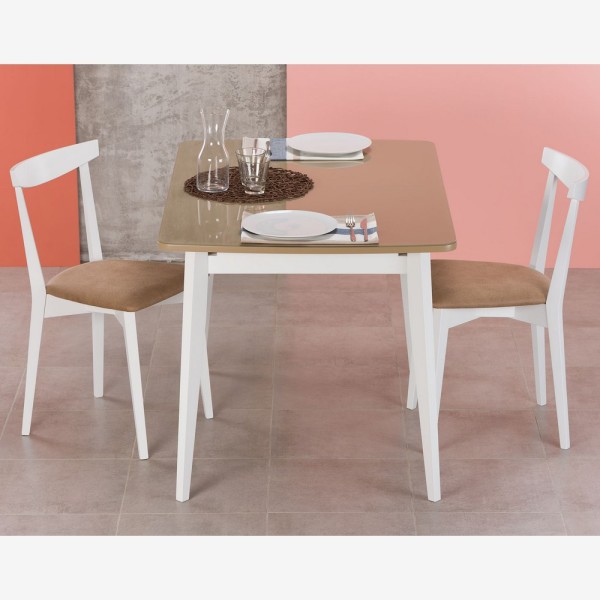 Стіл Турін скляний – Розкладний стіл для кухні з ясена та скла