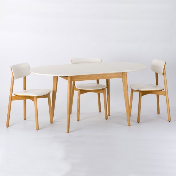 Стіл Турін New oval шпонований – розкладний овальний стіл для кухні