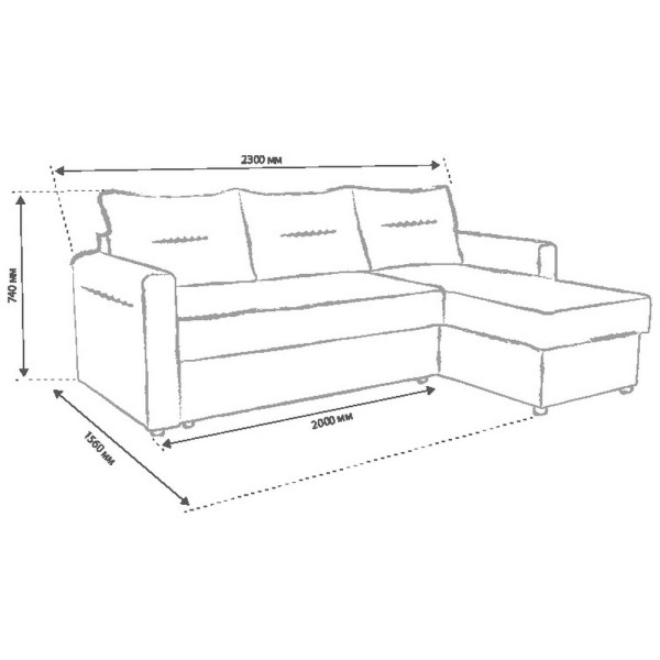 Кутовий розкладний диван Benefit 58/59 з нішею для білизни