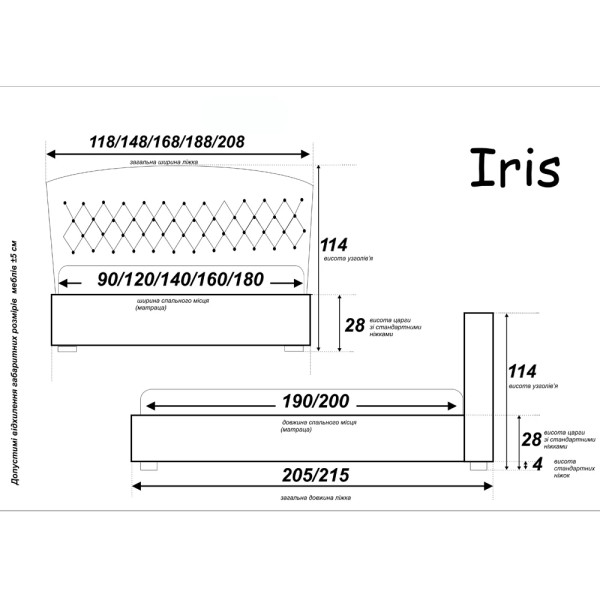 Ліжко Ірис – стиль та комфорт для вашої спальні