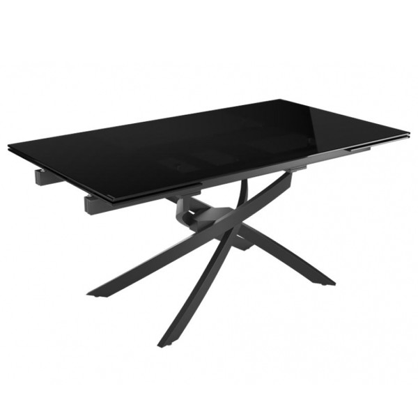 Стіл Lincoln (Лінкольн) димка для кухні – розкладний стіл зі скла та сталі