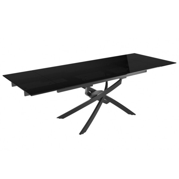 Стіл Lincoln (Лінкольн) димка для кухні – розкладний стіл зі скла та сталі