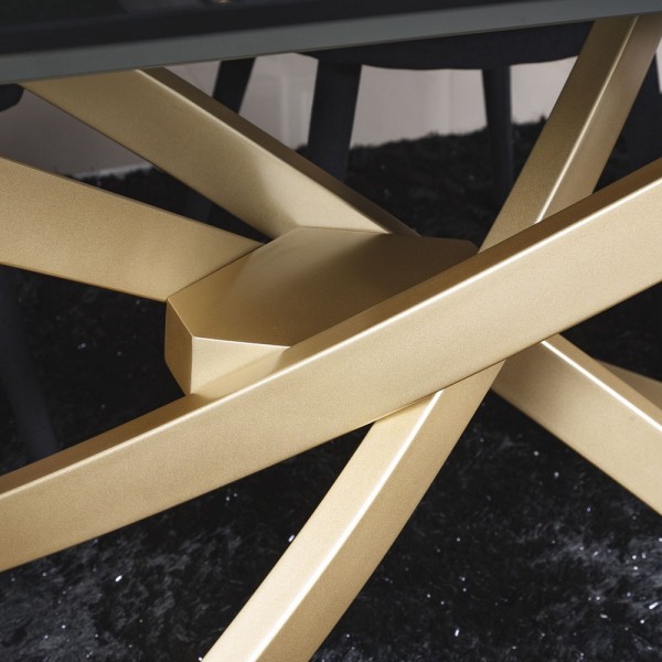 Стіл Lincoln (Лінкольн) димка для кухні – розкладний стіл зі скла та сталі