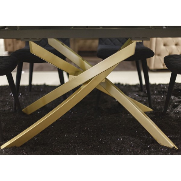 Стіл Lincoln (Лінкольн) димка для кухні – розкладний стіл зі скла та сталі