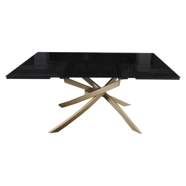 Стіл Lincoln (Лінкольн) димка для кухні – розкладний стіл зі скла та сталі