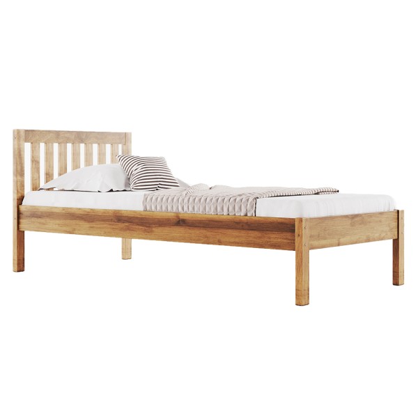 Ліжко односпальне Левіто вільха з масиву дерева