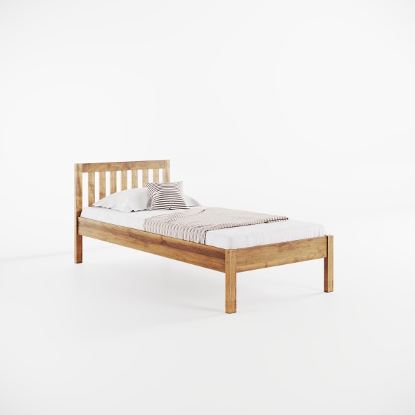 Ліжко односпальне Левіто вільха з масиву дерева