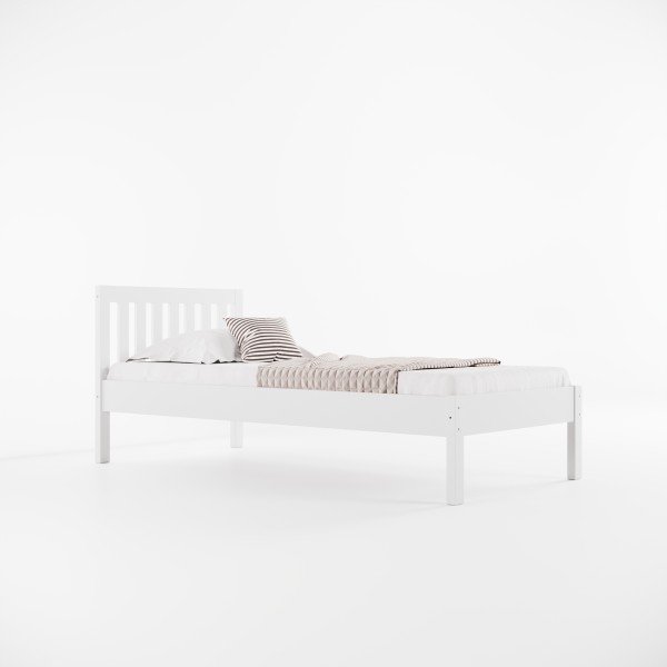 Ліжко односпальне Левіто вільха з масиву дерева